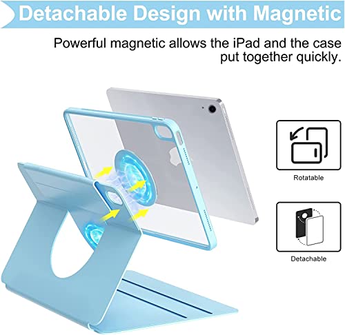 Vertical Keyboard Case for iPad 11 inch 2025(A16) with Mouse, Aslo for iPad 10 2022 with Pencil Holder, Magnetic Rotating Clear Case (Magnetic-Lavender) by AnMengXinLing - Image 2