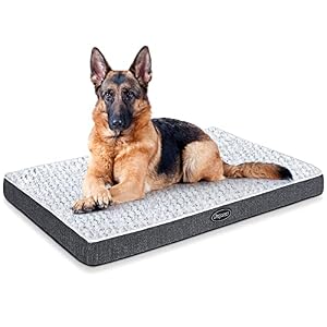 Furpezoo Orthopedic Dog Bed for Small Medium Large DogDog Crate Mattress with Memory Foam Washable Dog Bed of Comfortable Rose Plush Beds with Removable Cover White