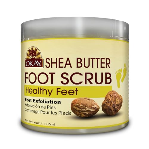 OKAY All Natural Shea Butter Foot Scrub, 6 Ounce