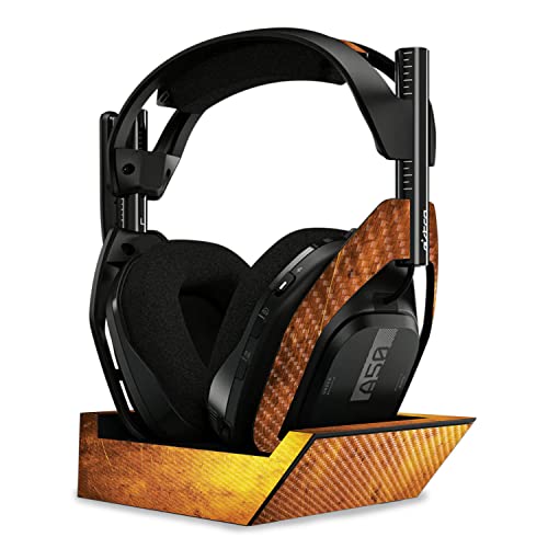 Image of MightySkins Carbon Fiber Skin Compatible with Astro A50 Wireless Headphones + Base Station (Gen 4) - Textured Gold | Protective, Durable Textured Carbon Fiber Finish | Easy to Apply | Made in The USA