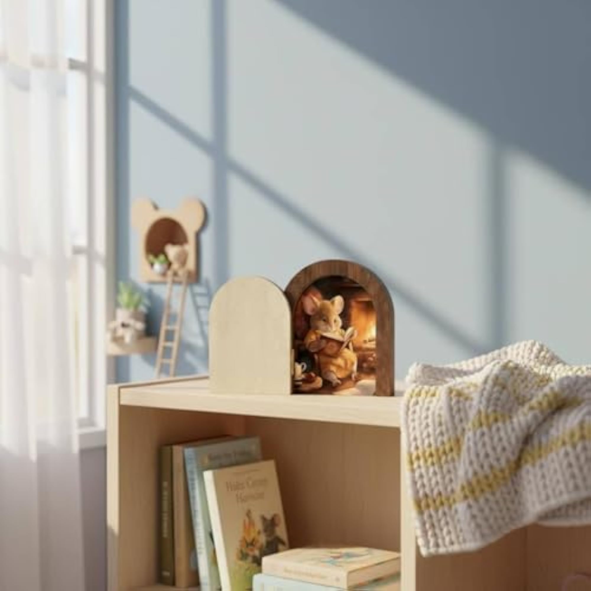 Whimsical Design Mouse Door Wall Decal Creative Gift