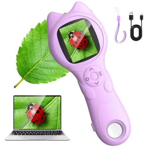 Oripira Kids Microscope Handheld, Autofocus 500X 1080P Microscope for Kids