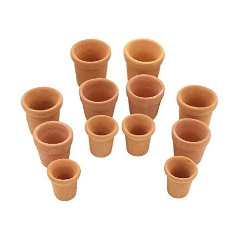 Gazechimp 12pcs 1:12 Puppenhaus Miniatur Blumentöpfe aus Porzellan Cover