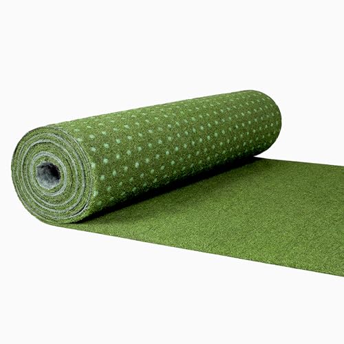 Internethandel Pfordt Kunstrasen 400x400 cm Grün, Rasenteppich mit Noppen, Outdoor Teppich wetterfest und pflegeleicht für Balkon, Terrasse und Garten