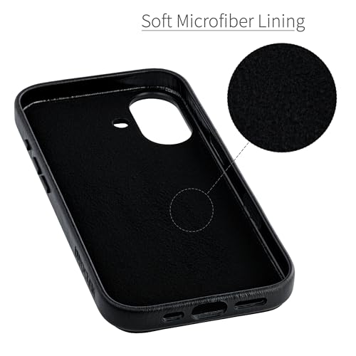 Dockem Genuine Leather Card Case for iPhone 17 with Camera Control Button and Stitched-on Wallet with 2 Holder Slots (Black, M2GL) by Dockem - Image 4