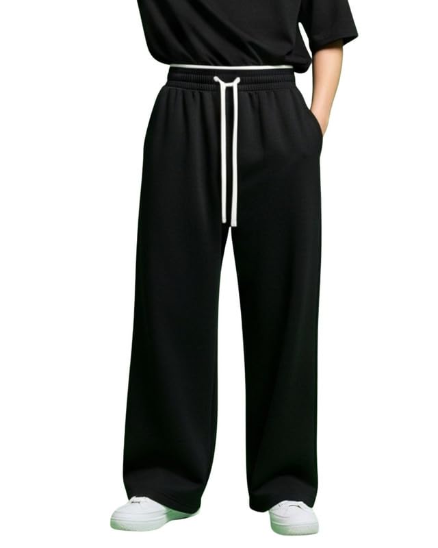 cloth n code Stylish Black Oversize Fit Solid Men's Track Pant | Comfortable Lounge Pants for Men | Blended Cotton Casual Joggers Waist 28-34 Inch | BTT139_BLK-picture-14