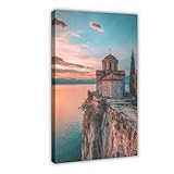 JBGQGAG Lienzo decorativo de la iglesia de San Juan para decoración de pared, pinturas para sala de estar, dormitorio, 30 x 45 cm