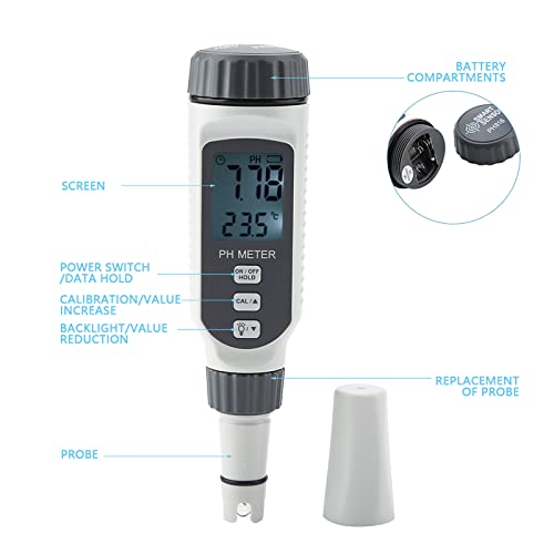 PH Test Pen PH Detektor Hochpräzises multifunktionales tragbares Aquarium Aquarium Wasser PH Meter Industriemessgerät