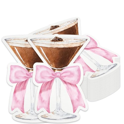 50 Pcs Espresso Martini Party Supplies Martini Glass Shaped Napki...