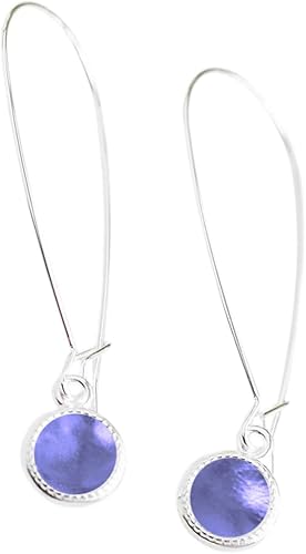 Miniatura 58 de Bottled Up Designs Handmade Long Drop Earrings, Sterling Silver, Eco Friendly, Recycled Vintage Bottles, Made in USA, Birthday Gifts, Mothers Day