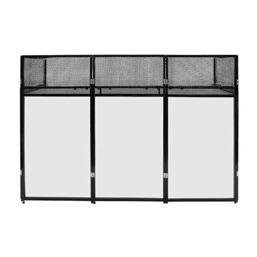 LENJKYYO LENJKYYO DJ Booth Stand, Foldable DJ Stand with Display Screen, Portable DJ Booth Table, Metal Frame DJ Booth Panel for Show, Party, Gathering