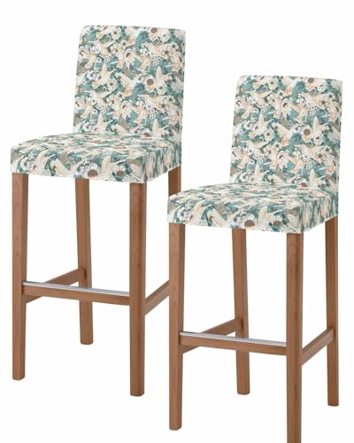 Spring Flowers Bar Stool Covers Set of 2, Vintage Chic