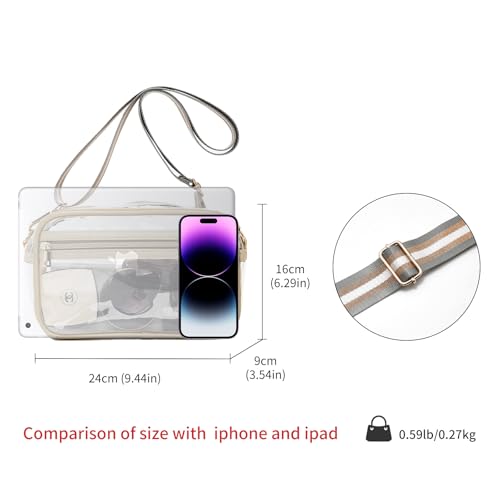 LAORENTOU Clear Crossbody Bag for Women,Stadium Approved Clear Purse Bag for Concerts Sports Events Festivals4