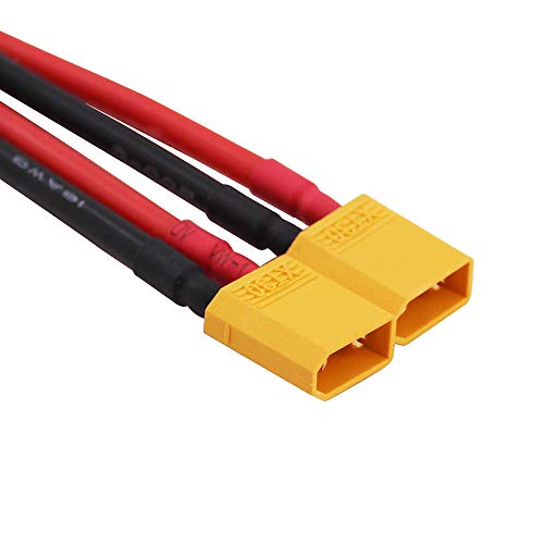 Conector XT30 en paralelo de 2 machos a 1 hembra cable adaptador para drones RC de 2 piezas 4