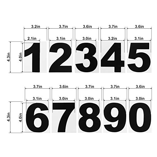 Image of 2 Sets Vinyl Numbers Stickers Self-Adhesive Window Numbers Stickers Die Cut Waterproof Mailbox Number Decals with Scraper for Mailbox Window Car Door Truck House Indoor Outdoor (Black,4 Inch)