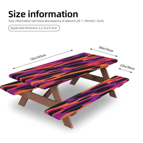 Mantel de elastano para mesas rectangulares de 6 pies negro rosa lavable con fundas de banco 5