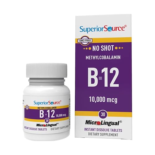 Superior Source No Shot Methylcobalamin B-12 10000 mcg - Vitamin B-12 to Support Energy Production,...