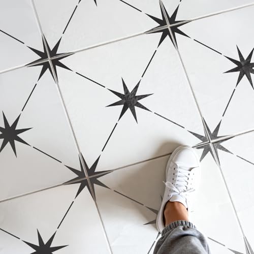 Velluppa 4PCS 12x12 Large Floor Stencils for Painting Floors Wall Stencils for Painting on Walls Large Tile Stencils for Concrete Patio (F7)