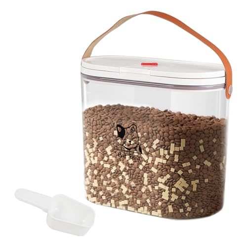 Ctomche Cat Food Storage Containers,Airtight Pet Food Container with Lid and Scoop,Pet Dry Food Cat Biscuit Storage with Portable Handle,Cat Food Dispenser Clear Cat Food Box,BPA Free Plastic
