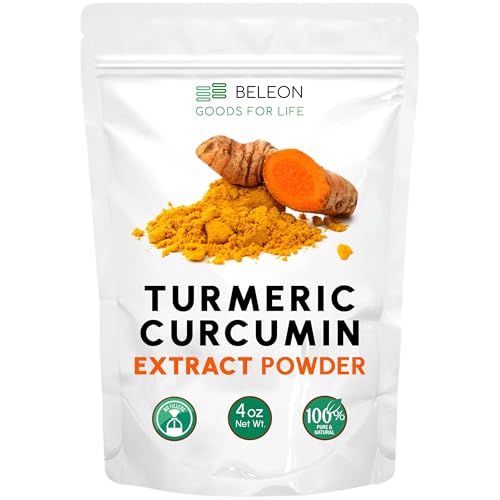 Image of Turmeric Curcumin Extract 10% Powder 4 oz - High Potency Root Supplement for Mobility & Flexibility, Powerful Antioxidant Superfood for Daily Wellness