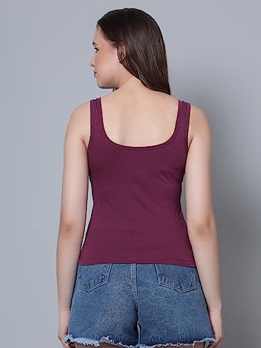 Image of Aimly Women's Regular Fit Sleeveless Cotton Camisole Slip Spaghetti | Combo Pack of 3