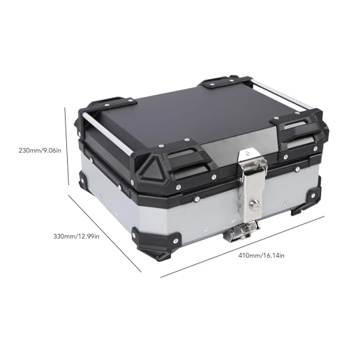 Moteur Top Case 25L en Alliage Aluminium Argent Rigide et Sécurisé