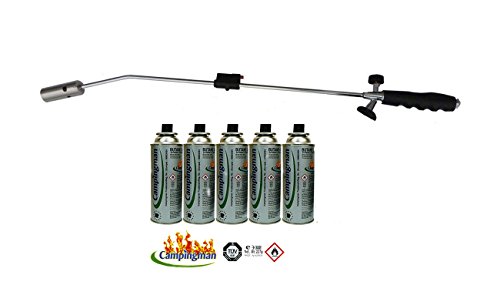 Kinzo Bruciatore per erbacce con accensione + 5 prese di gas a pressione