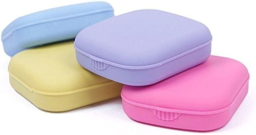 Ownsig Estojo para Lentes de Contato, Kit de Viagem Roxo com Espelho e Acessórios