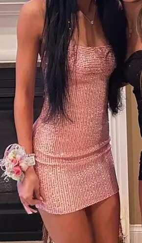 Sequin Sparkly Homecoming Dresses Short for Teens 2025 Halter Open Back Mini Tight Prom Cocktail Party Dress - Image 6