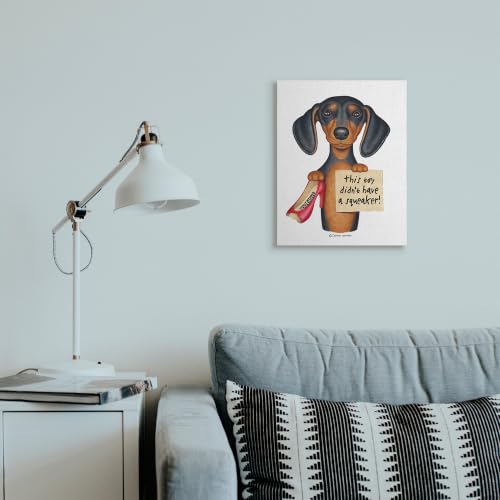 Image of Stupell Industries Funny Dachshund Shoe Joke, 16 x 20 Inch Canvas Wall Art