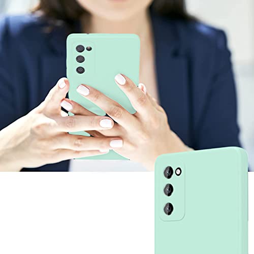 Image of DIZORO Microfiber Cover Compatible with Samsung Galaxy S20Fe Case 6.5 inch, Liquid Silicone Gel Rubber Shockproof Case Soft Microfiber Cloth Lining Cushion Compatible for Samsung 20 Fe (Mint Green)