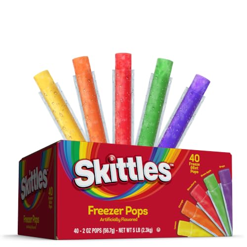 Image of Skittles Freezer Pops Variety Pack, Fruit Flavored Ice Pops, 40 Count