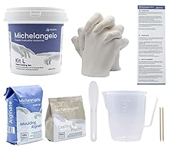 Algaplay Michelangelo Kit Calco Mani Coppia Set completo con alginato, gesso e caraffa graduata per scultura 3D. Idea regalo per coppie, amici e famiglia. Prodotto in Italia. (KIT L 2 MANI)