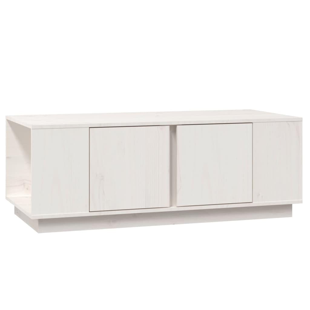 Fengshui Stolik kawowy biały 110 x 50 x 40 cm lite drewno sosnowe