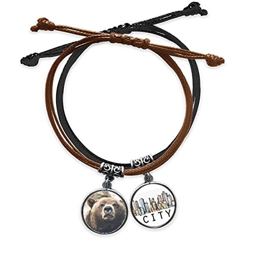 Bracelet Corde Main Chaîne Cuir Sidi Ours Animaux Sauvages