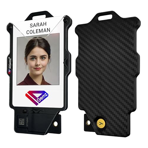 Premium Carbon Fiber Yubikey 5 NFC Badge Holder Holds 4 Cards USA Made
