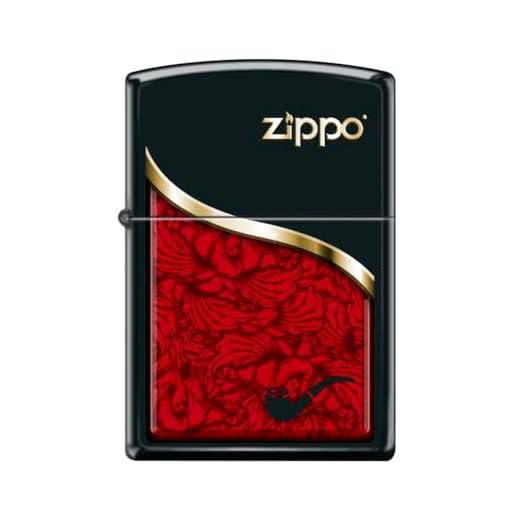 Zippo Lighter- Pipe Design Pipe Insert Windproof Lighter Red Venetian Black #Z5549