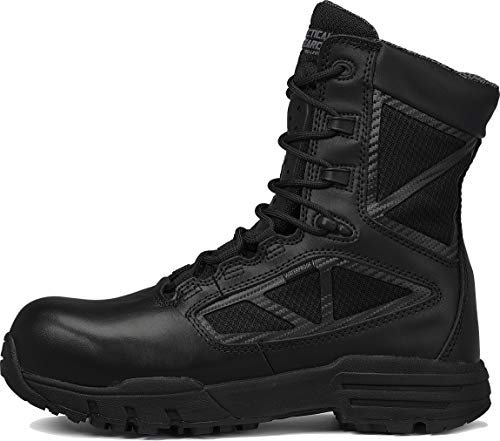 TACTICAL RESEARCH TR Chrome TR998Z WP CT 8" Waterproof Men's Tactical Boots - Black Leather Boots with Composite Safety Toe, BBP Membrane & StreetNav Traction Outsole3
