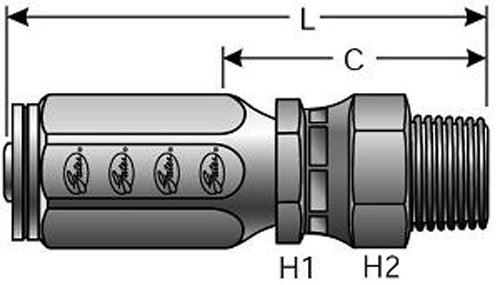 9022-04-04 Hydraulic Fitting #04MALE British Parallel Pipe - #04MALE British Parallel Pipe - 3420 - BPP-1404