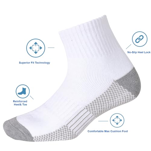 SoxDaddy Men’s 10Pack Athletic Socks,Comfy Cotton Full Cushion Casual Low Cut Socks3