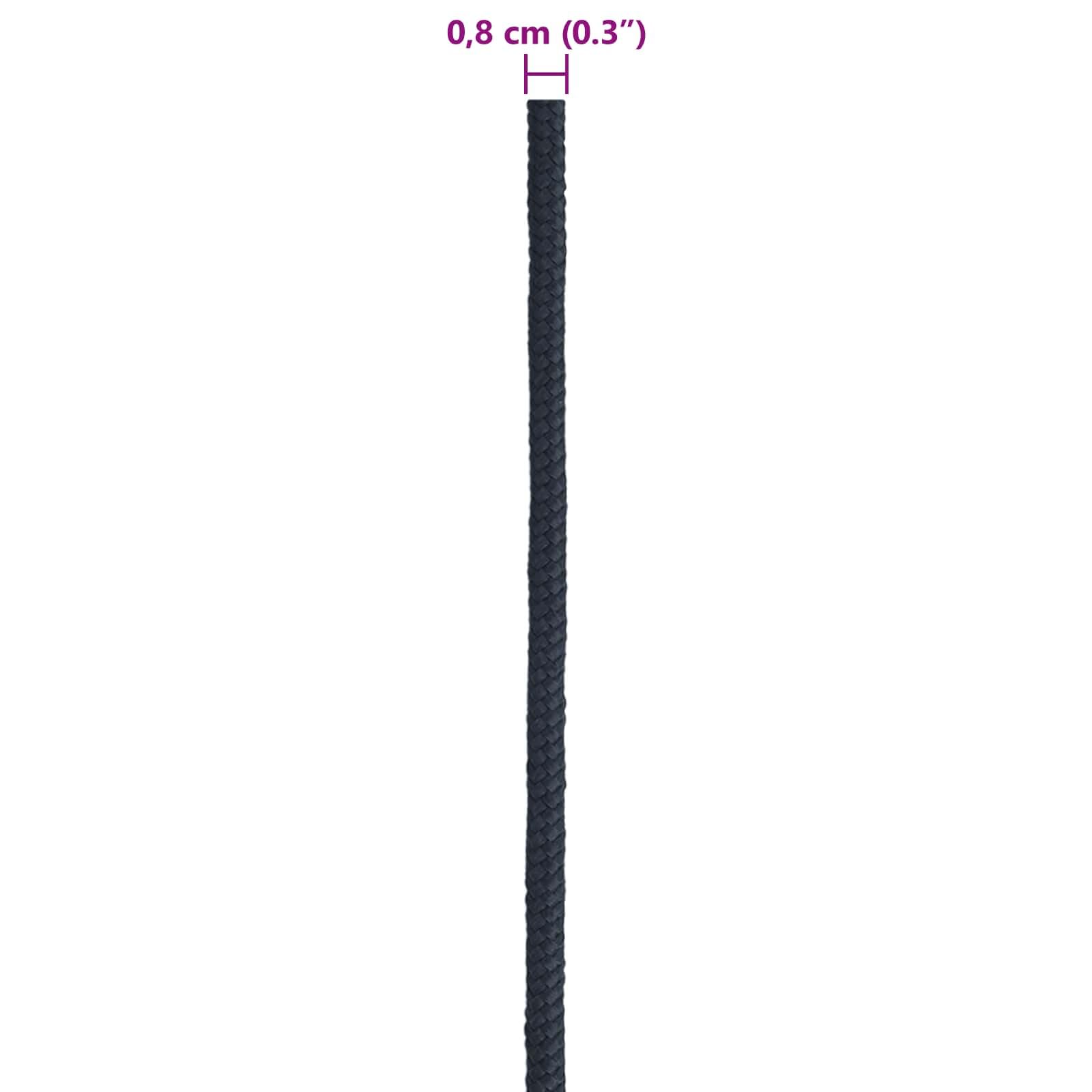 Cuerda para barco azul real, 500 m, poliéster, resistente a los rayos UV, diámetro de 0,8 cm, de bajo estiramiento, para barco, camping y taller, 1 cuerda para fijación, atar y asegurar