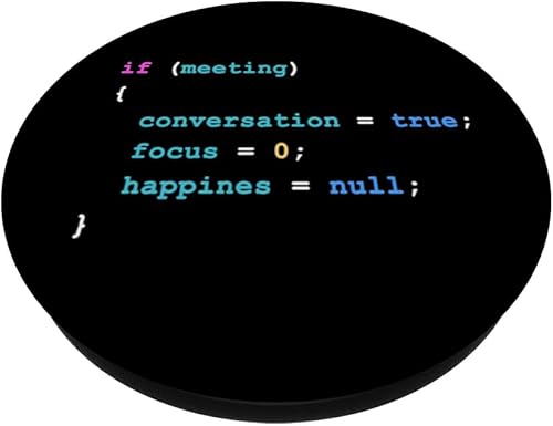 Miniatura 2 de Funny Joke Programming If Meeting Happiness Null Coder PopSockets Swappable PopGrip
