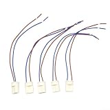 Crabop Set di 5 portalampada in ceramica G9 con filo per sostituire lampadine alogene, base resistente alle alte temperature, 14 cm, standard UK