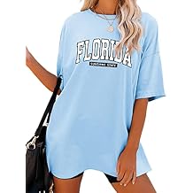 Oversized T Shirts for Womens Florida Shirts Loose Drop Shoulder Short Sleeve Graphic Tees Y2K Tops Casual T-Shirt