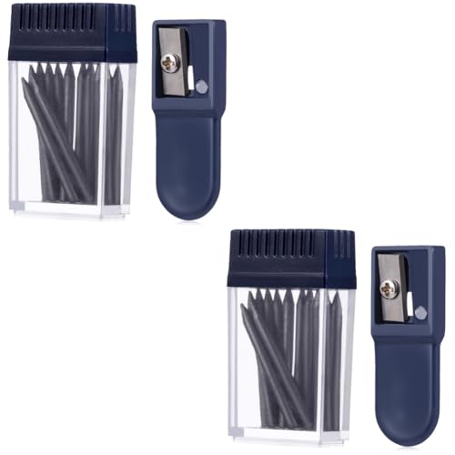 VILLCASE 2sets Compass Core Pencil Lead Compass Drawing Tool Pencil Lead Stationery Fits Standard Compasses Comfortable to Hold Sharpener
