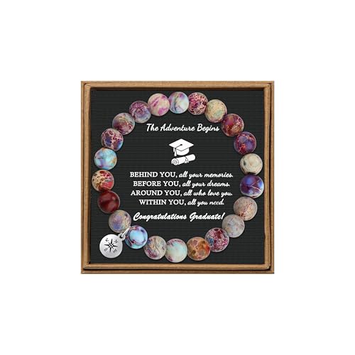 Image of Joycuff Graduation Gifts for Her Him Class of 2026 Graduation Bracelets Inspirational Graduation Compass Bracelet for Women College Graduation Gift for Him Her