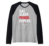 Photo Gallery funny eat sleep poker ripeti per i giocatori di carte maglia con maniche raglan Photo Gallery funny eat sleep poker ripeti per i giocatori di carte maglia con maniche raglan