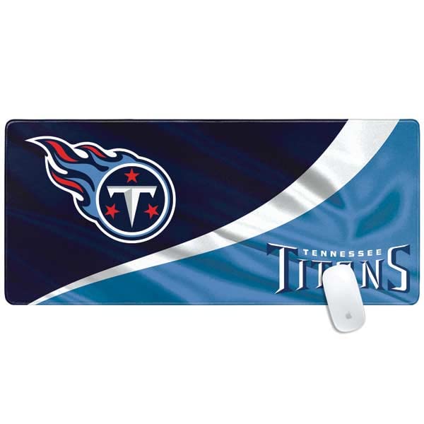 Skinit Extra Large Gaming Mouse Pad - Officially Licensed Tennessee Titans Design with Stitched Edges, Waterproof, Non-Slip Rubber Base, Desk Mat for Keyboard & Mouse, 35.75