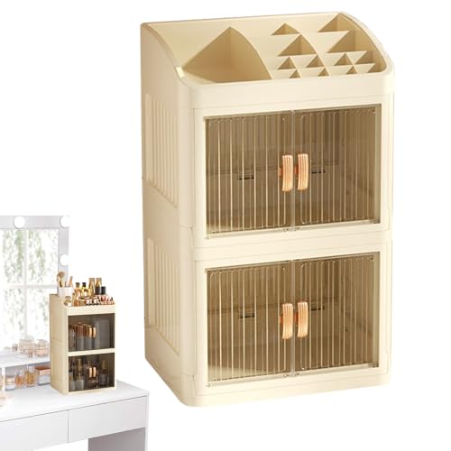 Scatola di immagazzinaggio Cosmetics Organizzatore della scatola di trucco Trucco organizzatore con 3 strati - Forniture cosmetiche Storage impermeabile per gioielli pennelli r