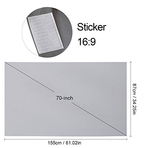 Andoer Tela de projetor portátil de 70 polegadas HD 16: 9 sem moldura Tela de projeção de vídeo dobr